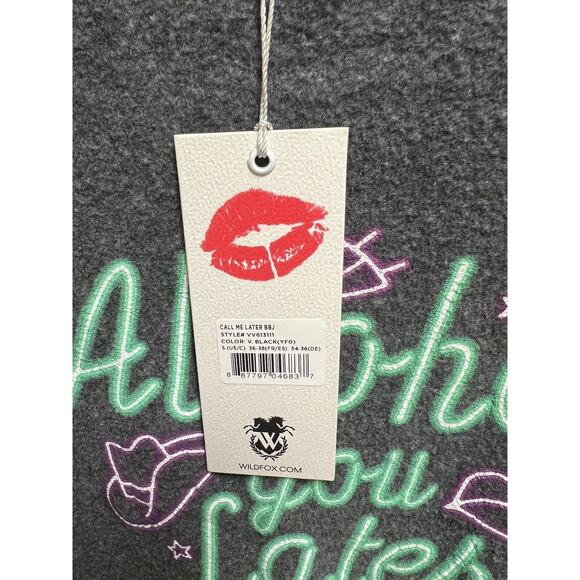 Wildfox “Alcohol You Later” Graphic Sweatshirt Sz S Gray Cozy Lounge Pullover - Picture 7 of 7